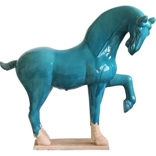 Fine Asianliving Chinesisches Blaues Pferd aus Porzellan B44xT14xH42cm von Fine Asianliving