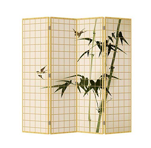 Fine Asianliving Paravent Raumteiler Japanisch Orientalisch Chinesisch Beidseitig L160xH180cm Spanische Wand Trennwand Room Divider Raumtrenner Sichtschutz Bedruckte Canvas Leinwand Asiatisch von Fine Asianliving