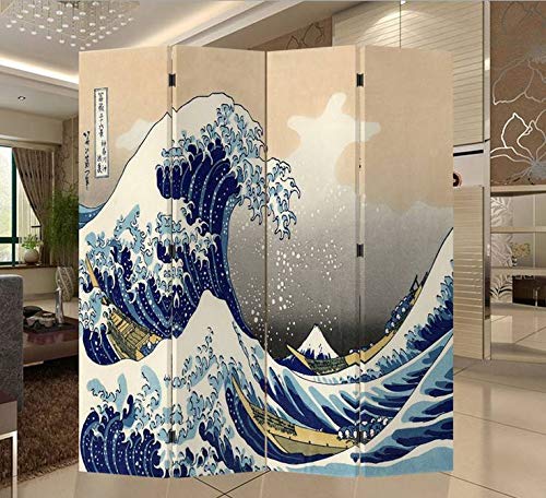 Fine Asianliving Paravent Raumteiler Japanisch Orientalisch Chinesisch Beidseitig L160xH180cm Spanische Wand Trennwand Room Divider Raumtrenner Sichtschutz Bedruckte Canvas Leinwand Asiatisch von Fine Asianliving