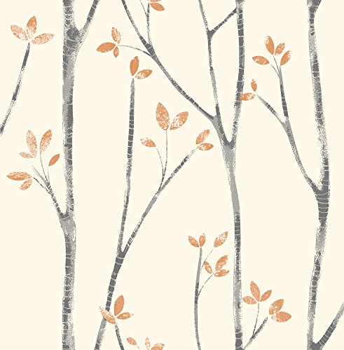 Urban Walls UW24775 Scandi Tree Sidewall, orange von FINE DECOR