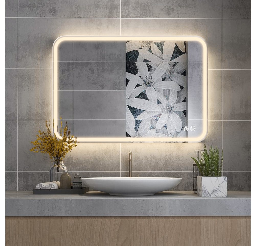 Fine Life Pro Badspiegel, Wandspiegel mit Beleuchtung, Entfogging, IP44, 80x60cm/101x76cm von Fine Life Pro