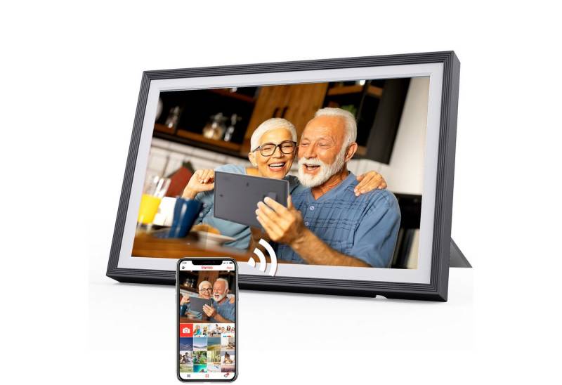 Fine Life Pro Digitaler Fotorahmen mit WiFi-Fotoübertragung. Digitaler Bilderrahmen (1280x800 Pixel, 32 GB, elektronischer Fotorahmen mit Uhale Foto/Video-Sharing) von Fine Life Pro