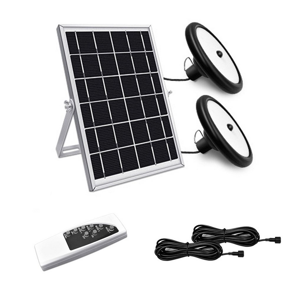 Fine Life Pro LED Solarleuchte, Solar Lampe Outdoor mit 5M Kabel, Tageslichtweiß, Extra-warmweiB, 12W Solar-Doppellampe LED Außen-Deckenleuchte Solar Pendelleuchte von Fine Life Pro