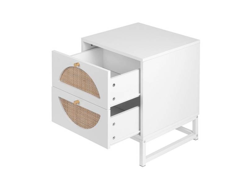 Fine Life Pro Nachttisch (Weiße Kommode mit 2 wechselbaren Schubladen und modernem), Design für Schlafzimmer und Wohnzimmer von Fine Life Pro