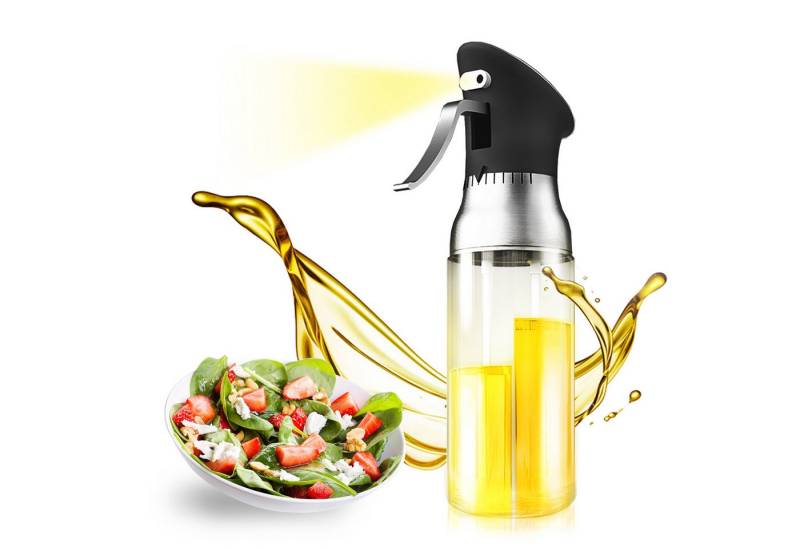 Fine Life Pro Sprühflasche Ölsprüher - Ölsprühflasche aus Edelstahl mit zwei Ventilen, (zum Einstellen des Prozentsatzes der beiden Ölmengen), multifunktionaler professioneller Ölinjektor, Küchenhelfer von Fine Life Pro