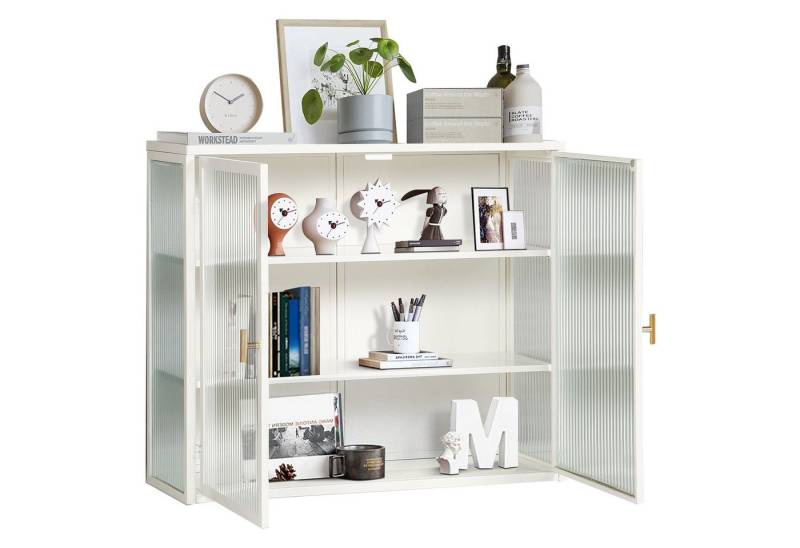 Fine Life Pro Wandhängeschrank Moderner 70 cm Wandschrank mit Glastüren und dreistufigem Regal, – der ideale Speicher für Flur, Wohnzimmer, Bad und Esszimmer von Fine Life Pro