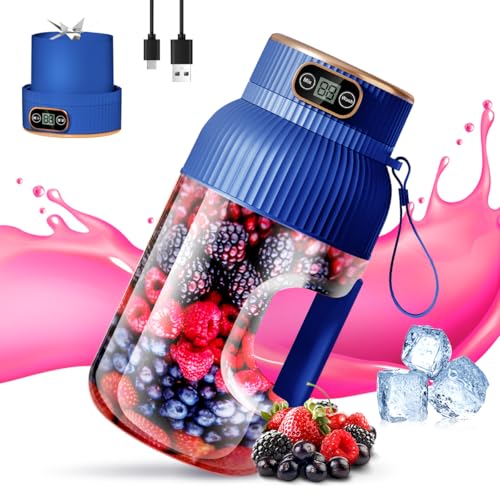 【Upgraded 】Fine Life Pro Rechargeable Electric Juicer, New 1.2L Large Volume Lemon Juicer Electric for Vegetables and Fruit, Two Modes, Easy to Clean,3D-10 Blade,USB Included (Blau - Einzel-entsafter) von Fine Life Pro