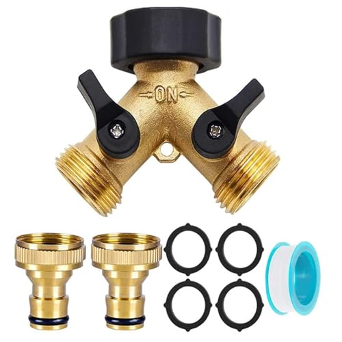 Fine jade2 2 wege verteiler wasser 3/4 zoll 3/4 Zoll Messing Splitter mit individuellem Absperrhähnen mit 2 Schnellverbinder-Adaptern für Zuhause Küche Garten Draussen Fine jade2 2 wege verteiler wasser 3/4 zoll 3/4 Zoll Messing Splitter mit individuellem Absperrhähnen mit 2 Schnellverbinder-Adaptern für Zuhause Küche Garten Draussen von Fine jade2