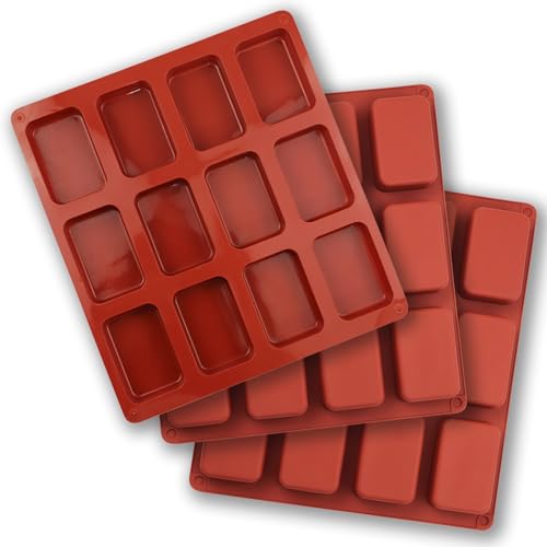 Fine jade2 3 Stück silikonformen backen müsliriegel backform mit 12 Mulden Antihaft BPA-frei für Brot Brownies Schokolade Seife Harz von Fine jade2