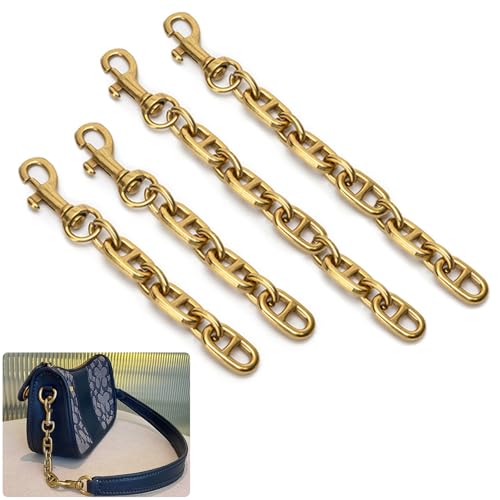 Fine jade2 4 Stück Taschen Verlängerungskette 12-17CM Taschenkette Handtaschenkettenriemen Handtaschengurt für Schulterhandtaschen, Clutch-Taschen, Schulranzen von Fine jade2