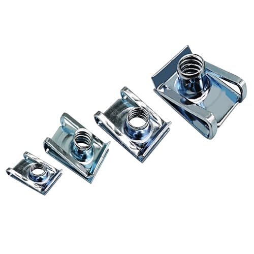 Fine jade2 90 Stück M4 M5 M6 M8 Gewinde Clip Schlauchschellen Set U-Typ Blechmuttern Sortiment für Auto Kfz von Fine jade2