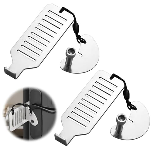 Fine jade2 Tragbares Türschloss Edelstahl Reiseschloss door lock without drilling Door Lock Without Drill für Schule Zuhause Hotel Frauen Reisen von Fine jade2