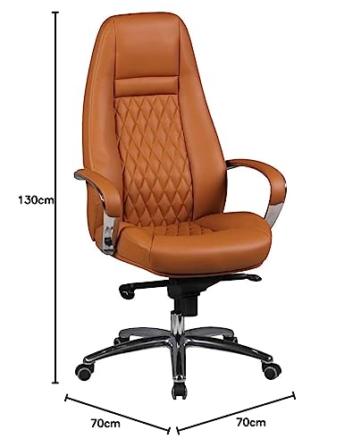 FineBuy Austin Bürostuhl Echtleder Schreibtischstuhl ergonomisch Chefsessel edel Drehstuhl höhenverstellbar von FineBuy Möbel zum Wohlfühlen