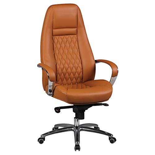 FineBuy Austin Bürostuhl Echtleder Schreibtischstuhl ergonomisch Chefsessel edel Drehstuhl höhenverstellbar von FineBuy Möbel zum Wohlfühlen