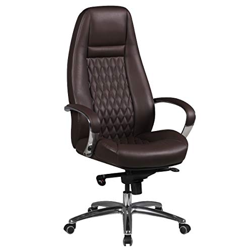 FineBuy Austin Bürostuhl Echtleder Schreibtischstuhl ergonomisch Chefsessel edel Drehstuhl höhenverstellbar von FineBuy Möbel zum Wohlfühlen