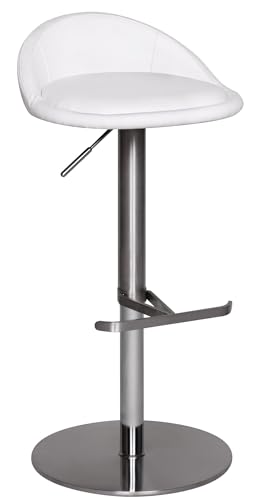 FineBuy Barhocker Edelstahl höhenverstellbare Sitzhöhe 54-79 cm, Design Barstuhl mit Rückenlehne, Bistrohocker Barsitz Gepolstert, Thekenhocker 360° Drehbar, Tresenstuhl Modern von FineBuy Möbel zum Wohlfühlen
