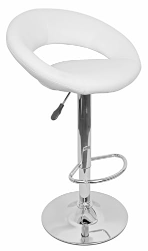 FineBuy Barhocker Korsika Hocker Bezug Kunstleder höhenverstellbar Design Barstuhl mit Rückenlehne Chrom 110 kg ohne Rollen verstellbar Designer Tresenstuhl mit Lehne drehbar für Zuhause X-XL von FineBuy Möbel zum Wohlfühlen