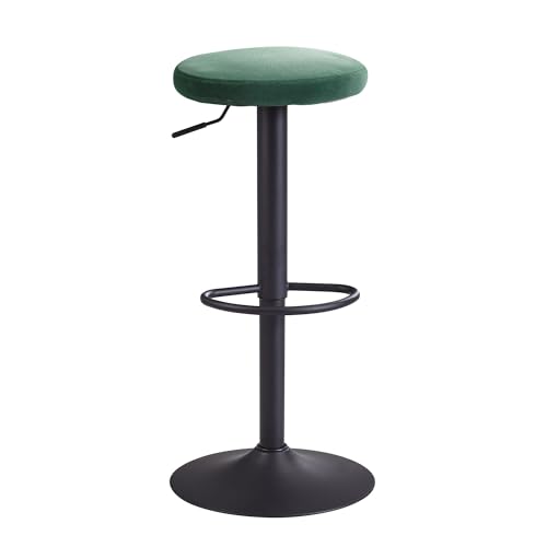 FineBuy Barhocker Samt Hocker ohne Lehne 58-79 cm, Küchenhocker Stoff/Metall 100kg, Design Barstuhl Tresenhocker Drehbar Bistrohocker von FineBuy Möbel zum Wohlfühlen