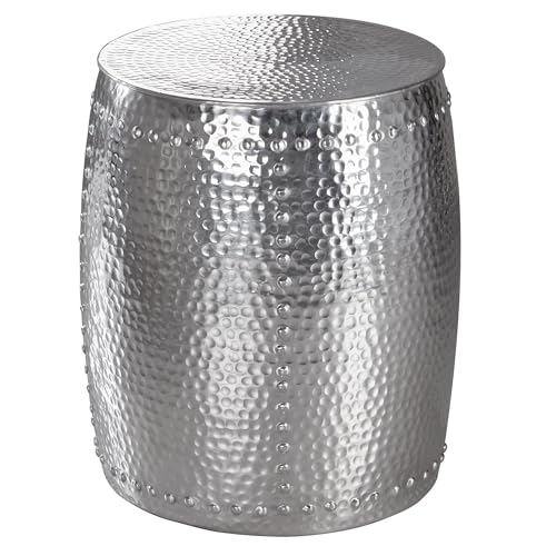 FineBuy Beistelltisch 42 x 49 x 42 cm Aluminium Dekotisch orientalisch rund, Kleiner Hammerschlag Abstelltisch, Designer Ablagetisch Metall modern, Anstelltisch schmal von FineBuy Möbel zum Wohlfühlen