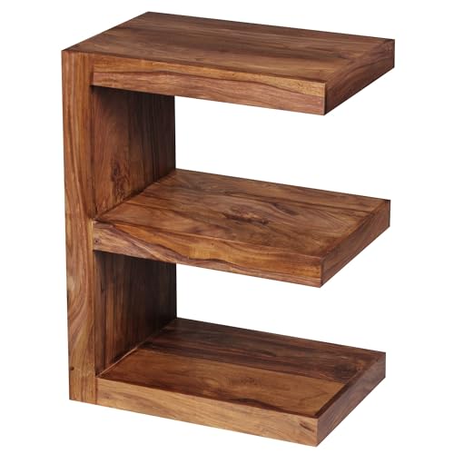FineBuy Beistelltisch Massivholz E Cube 60cm hoch Wohnzimmer-Tisch Design braun Landhaus Couchtisch Farbe wählbar von FineBuy Möbel zum Wohlfühlen