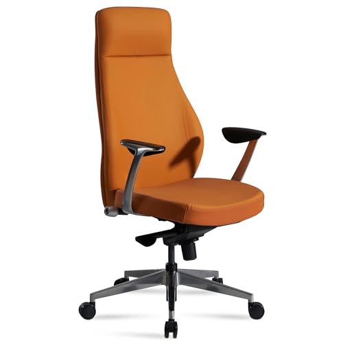 FineBuy Bürostuhl Kunstleder-Bezug Schreibtischstuhl bis 120 kg, Design Chefsessel höhenverstellbar, Drehstuhl ergonomisch mit Armlehnen & hoher Rückenlehne, Wippfunktion von FineBuy Möbel zum Wohlfühlen
