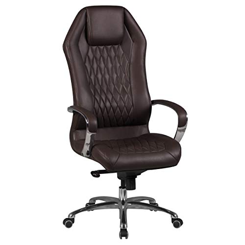 FineBuy Bürostuhl Monterey Echt-Leder Schreibtischstuhl XXL Polsterung Design Chefsessel hohe Rückenlehne mit Kopfstütze Drehstuhl Drehsessel höhenverstellbar Wippfunktion Hartbodenrollen von FineBuy Möbel zum Wohlfühlen