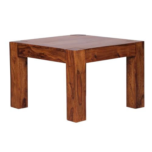 FineBuy Couchtisch 60 x 60 x 40 cm Holz Massiv, Massiver Wohnzimmertisch Quadratisch Braun, Beistelltisch Massivholz, Design Holztisch Wohnzimmer von FineBuy Möbel zum Wohlfühlen