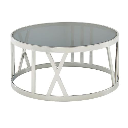 FineBuy Couchtisch Glas Metall 60x60x30 cm Sofatisch, Design Wohnzimmertisch Rund, Kleiner Kaffeetisch Modern, Beistelltisch Anstelltisch Wohnzimmer von FineBuy Möbel zum Wohlfühlen