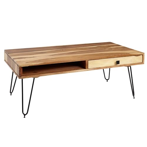 FineBuy Couchtisch HARLEM Massiv-Holz 110 cm breit Wohnzimmer-Tisch Design Metallbeine Landhaus-Stil Beistelltisch Natur-Produkt Wohnzimmermöbel Unikat modern Massivholzmöbel Echtholz rechteckig Schub FineBuy Couchtisch HARLEM Massiv-Holz 110 cm breit Wohnzimmer-Tisch Design Metallbeine Landhaus-Stil Beistelltisch Natur-Produkt Wohnzimmermöbel Unikat modern Massivholzmöbel Echtholz rechteckig Schub von FineBuy Möbel zum Wohlfühlen