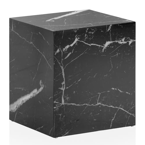 FineBuy Couchtisch MONOBLOC 40x40x45 cm Hochglanz mit Marmor Optik, Wohnzimmertisch Cube Quadratisch, Design Sofatisch, Lounge Beistelltisch Würfel-Form von FineBuy Möbel zum Wohlfühlen