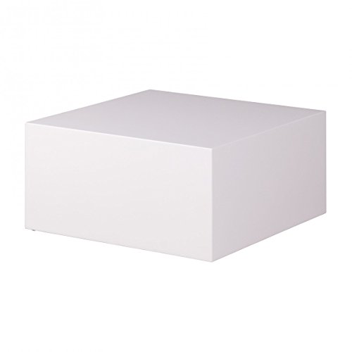 FineBuy Couchtisch MONOBLOC 60 x 60 x 30 cm Hochglanz MDF Weiß lackiert, Design Wohnzimmertisch Cube quadratisch, Lounge Beistelltisch Würfel Form von FineBuy Möbel zum Wohlfühlen