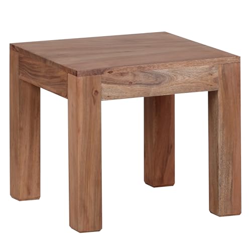 FineBuy Couchtisch Massiv-Holz 45 cm breit Wohnzimmer-Tisch Design Landhaus-Stil Beistelltisch Natur Farbe wählbar von FineBuy Möbel zum Wohlfühlen