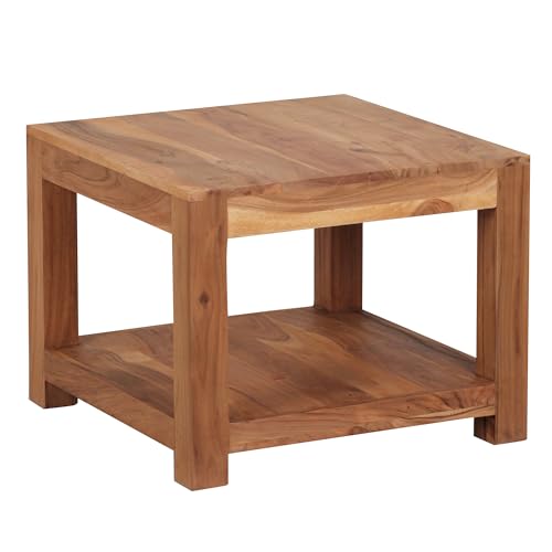 FineBuy Couchtisch Massiv-Holz 60 x 60 cm Wohnzimmer-Tisch Design braun Landhaus-Stil Beistelltisch Natur-Produkt Wohnzimmermöbel Unikat modern Massivholzmöbel Echtholz rechteckig von FineBuy Möbel zum Wohlfühlen