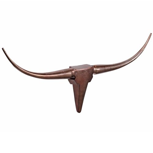 FineBuy Deko Geweih Bull M FB37860 Bronze 100 cm Aluminium Design Hörner, Wanddekoration Stierkopf Horn Modern, Wandskulptur Geweih-Jagdtrophäe Metall, Longhorn Wandschmuck Groß von FineBuy Möbel zum Wohlfühlen