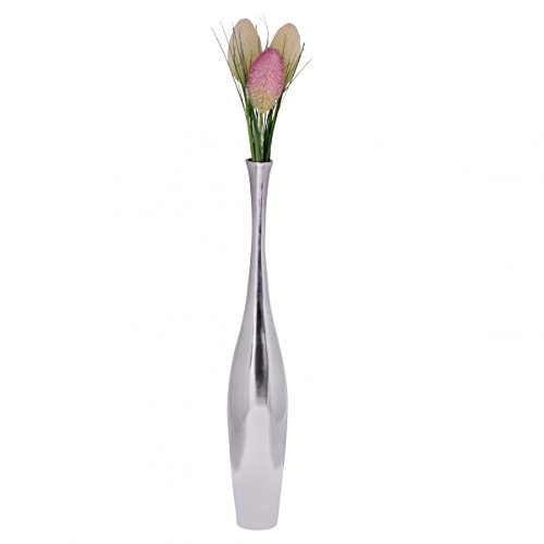 FineBuy Deko-Vase Design Aluminium-Dekoration Wohndeko modern Blumenvase Farbe Silber Tischdeko Designvase Tischvase von FineBuy Möbel zum Wohlfühlen
