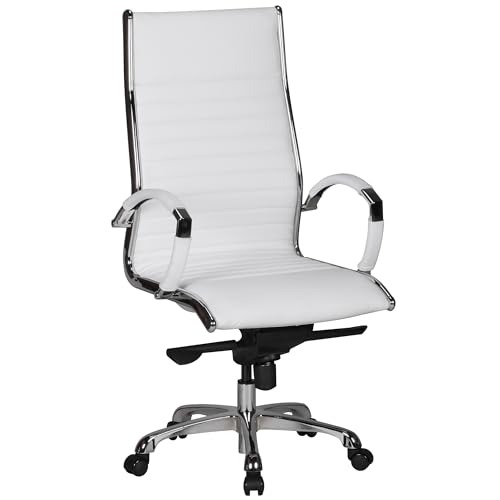 FineBuy Salzburg 1 Bürostuhl Echtleder Schreibtischstuhl ergonomisch Chefsessel elegant Drehstuhl von FineBuy Möbel zum Wohlfühlen