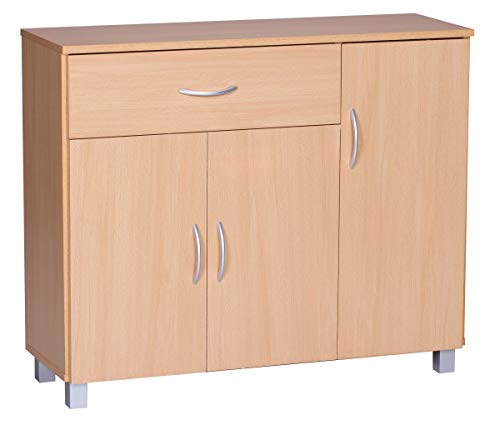 FineBuy Design Sideboard SETE 90 x 75 x 30 cm, Schränkchen mit 1 Schublade 3 Türen, Moderne Schlafzimmer Kommode, Anrichte Esszimmer, Schmaler Schuhschrank mit Schublade von FineBuy Möbel zum Wohlfühlen