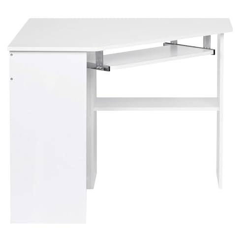 FineBuy Eckschreibtisch 127 x 73 x 88,5 cm mit Tastaturauszug und Ablagefach Weiß, Moderner Schreibtisch für Büro, PC-Tisch Arbeitszimmer, Computertisch Holz von FineBuy Möbel zum Wohlfühlen