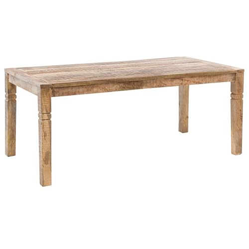 FineBuy Esszimmertisch FB45592 Braun 120 x 76 x 70 cm Mango Massivholz, Design Landhaus Esstisch Massiv, Tisch für Esszimmer rechteckig, Küchentisch für 4-6 Personen, Holztisch Rustikal Groß von FineBuy Möbel zum Wohlfühlen