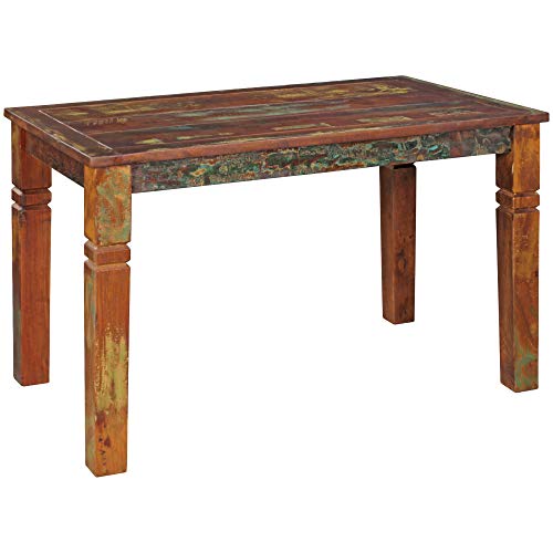 FineBuy Esszimmertisch KALKUTTA 120 x 70 x 76 cm, Massivholz Esstisch für 4-6 Personen, Küchentisch Bootsholz Shabby Chic, Tisch Esszimmer rechteckig FineBuy Esszimmertisch KALKUTTA 120 x 70 x 76 cm, Massivholz Esstisch für 4-6 Personen, Küchentisch Bootsholz Shabby Chic, Tisch Esszimmer rechteckig von FineBuy Möbel zum Wohlfühlen