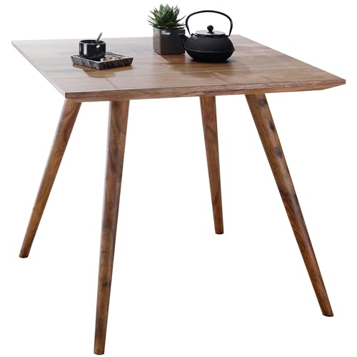 FineBuy Esszimmertisch Sheesham rustikal Massiv-Holz, Design Landhaus Esstisch, Tisch für Esszimmer klein, 4-6 Personen von FineBuy Möbel zum Wohlfühlen