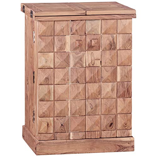 FineBuy Hausbar Massivholz 65x91x50 cm Weinbar ausklappbar, Kleine Bar modern, Barschrank mit Türen, Spirituosenschrank mit Aufbewahrung für Flaschen und Gläser von FineBuy Möbel zum Wohlfühlen