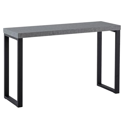 FineBuy Konsolentisch Beton-Optik/Schwarz 120x40x76 cm Design Anrichte Flur, Ablagetisch Grau Schmal, Flurtisch mit Metallbeine, Dielentisch Lang Hoch, Kleiner Schreibtisch von FineBuy Möbel zum Wohlfühlen