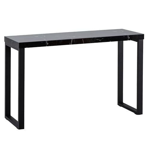 FineBuy Konsolentisch Marmor-Optik Schwarz Hochglanz 120x40x76 cm Design Anrichte Flur, Ablagetisch Schmal, Flurtisch mit Metallbeine, Dielentisch Lang Hoch, Kleiner Schreibtisch von FineBuy Möbel zum Wohlfühlen