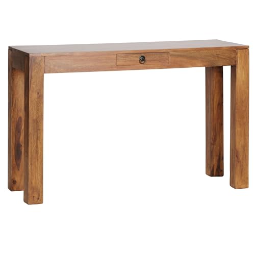 FineBuy Konsolentisch Massivholz Konsole mit 1 Schublade Schreibtisch 120 x 40 cm Landhaus Sideboard Farbe wählbar von FineBuy Möbel zum Wohlfühlen
