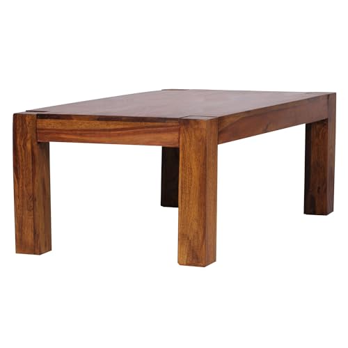 FineBuy Couchtisch PATAN 110 x 60 x 40 cm Holz Massiv, Massiver Wohnzimmertisch Rechteckig Braun, Beistelltisch Massivholz, Design Holztisch Wohnzimmer von FineBuy Möbel zum Wohlfühlen