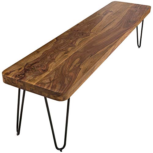 FineBuy Massive Sitzbank 180 x 40 cm Harlem Sheesham Holz Bank für Esstisch Massiv, Küchenbank Massivholz, Essbank ohne Lehne für Esszimmer von FineBuy Möbel zum Wohlfühlen