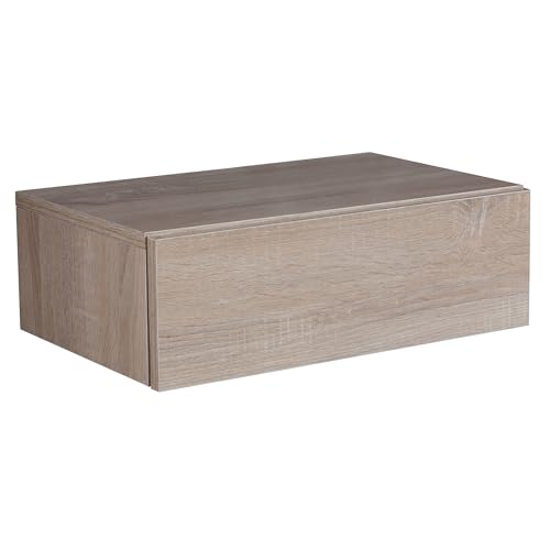 FineBuy Nachtkonsole ZADAR für Wandmontage 46x15x30cm Nachttisch Holz, Wandregal mit Schublade, Nachtschrank Wandboard für Boxspringbett schwebend, Wandkonsole Nachtkästchen hängend von FineBuy Möbel zum Wohlfühlen