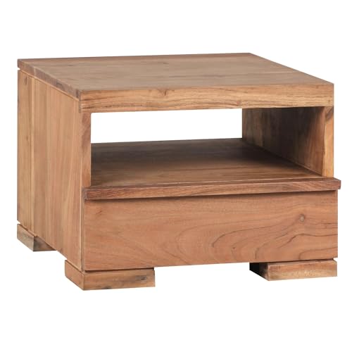 FineBuy Nachttisch Massivholz Nachtkommode 30 cm 1 Schublade Ablage Nachtschrank Landhausstil Echtholz Farbe wählbar von FineBuy Möbel zum Wohlfühlen
