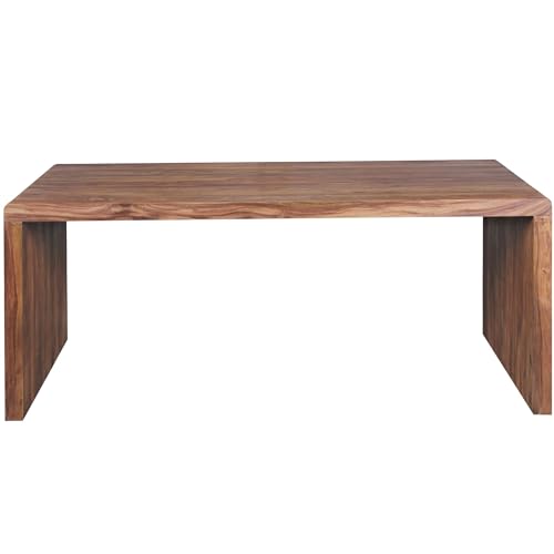 FineBuy Schreibtisch Massiv-Holz Sheesham 200 cm Computertisch Echtholz Design Ablage Büro-Tisch Landhaus-Stil Natur-Produkt Büro-Möbel dunkel-braun Modern Büroeinrichtung rechteckig 76 cm hoch von FineBuy Möbel zum Wohlfühlen